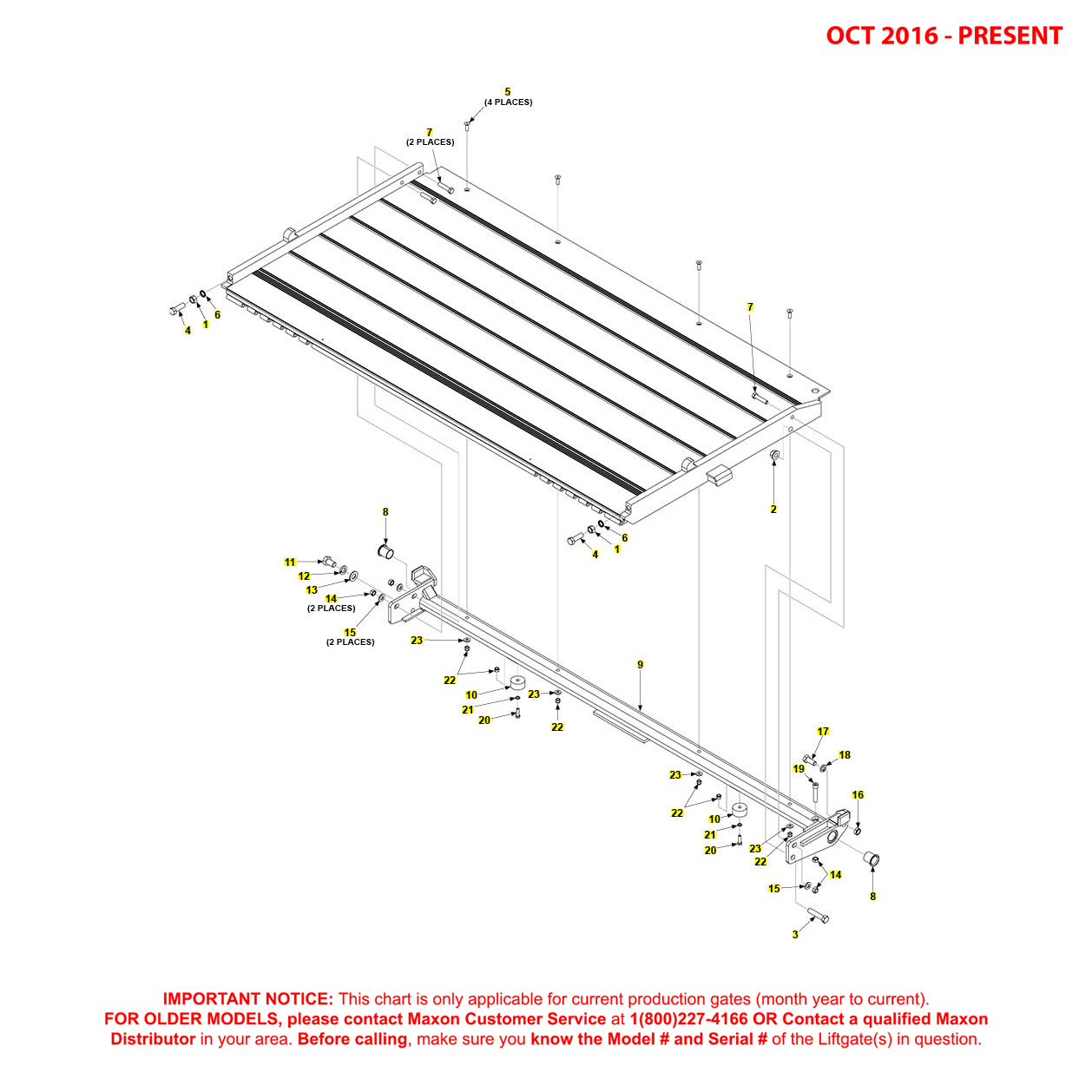 Maxon BMR (Oct 2016 - Present) Aluminum Platform Assembly Diagram