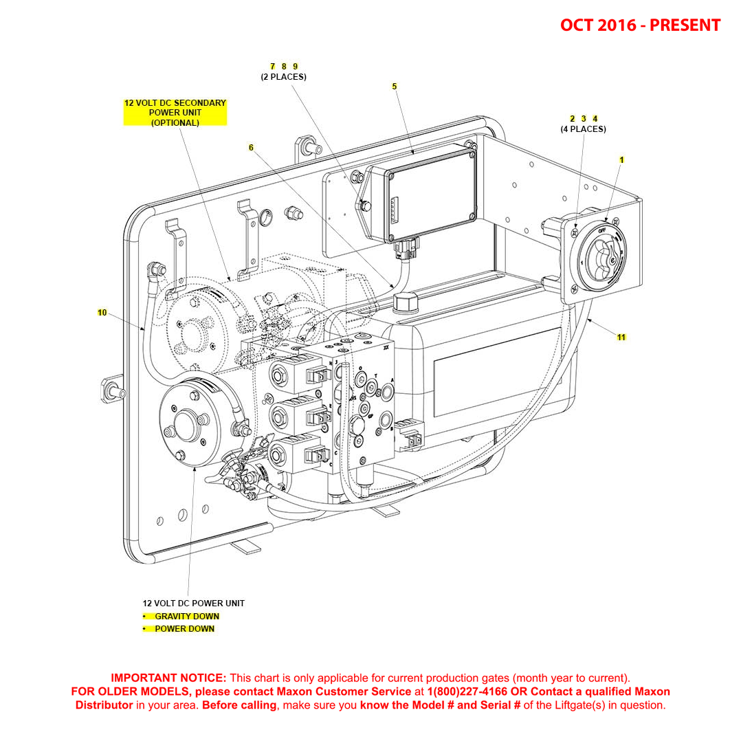 Maxon BMR (Oct 2016 - Present) Pump Assembly Electrical Components Diagram