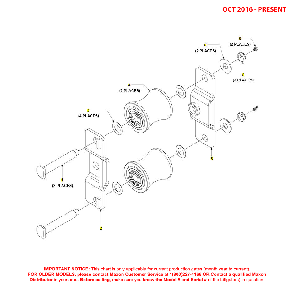 Maxon BMR (Oct 2016 - Present) Tandem Assembly With Rollers Diagram