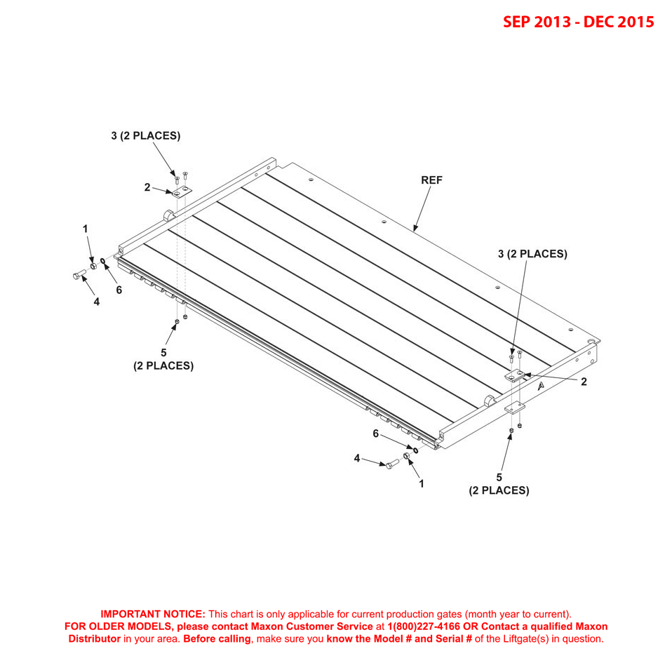 Maxon BMRA (Sep 2013 - Dec 2015) Aluminum Platform Assembly Diagram