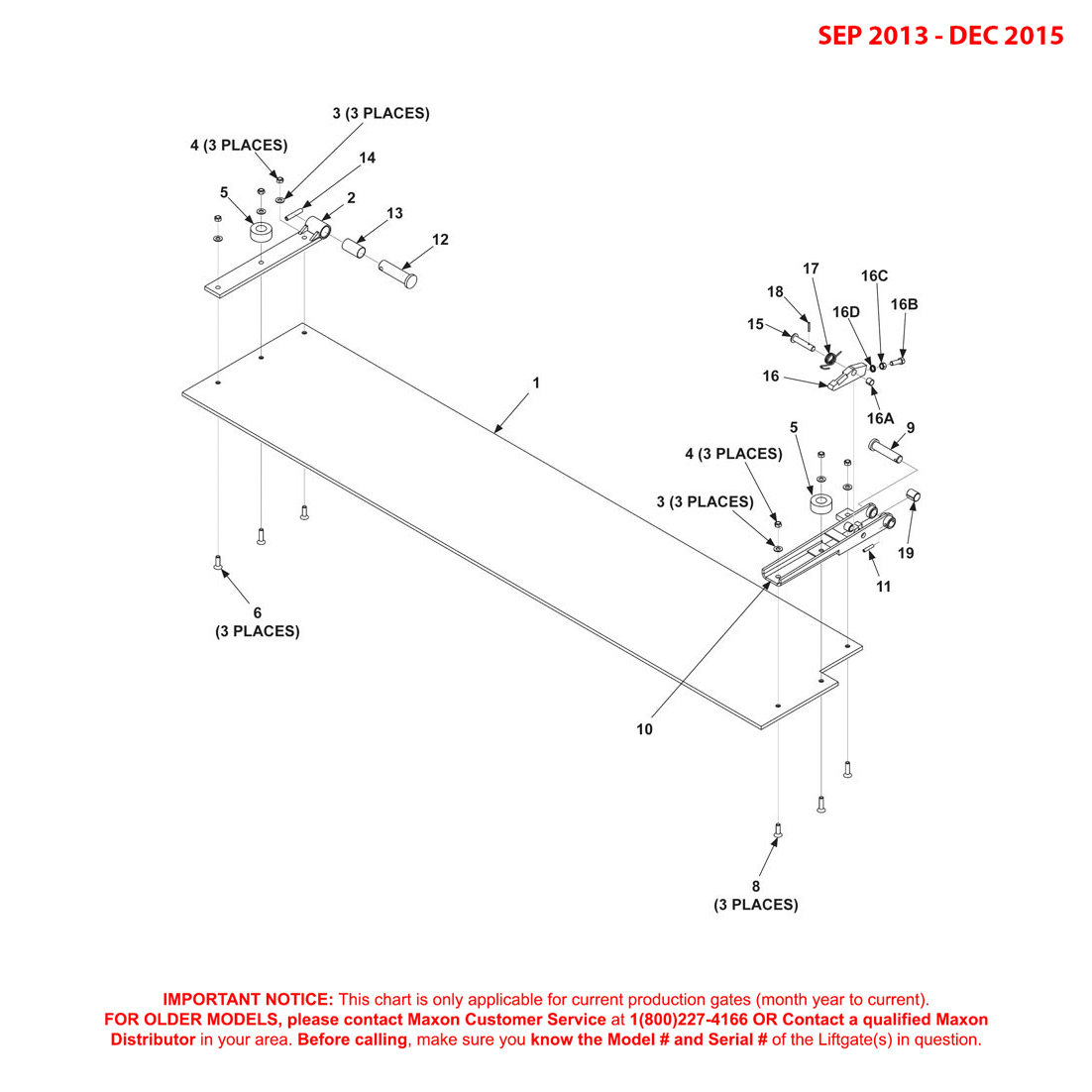 Maxon BMRA (Sep 2013 - Dec 2015) Aluminum Retention Ramp Assembly For Steel Platform Diagram