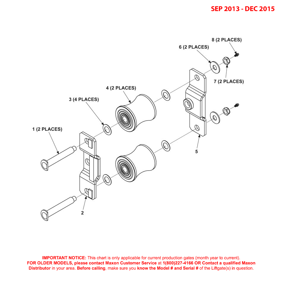 Maxon BMR-A-CS (Sep 2013 - Dec 2015) Lower Tandem Assembly With Right And Left Hand Runners Diagram