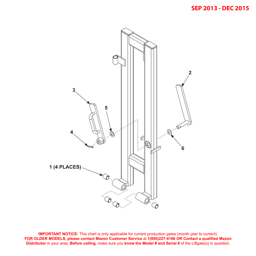 Maxon BMR-A-CS (Sep 2013 - Dec 2015) Steel Left Hand Folding Rail Diagram