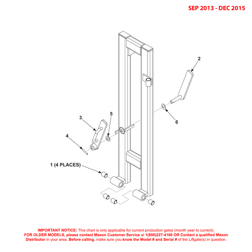 Maxon BMR-A-CS (Sep 2013 - Dec 2015) Steel Right Hand Folding Rail Diagram