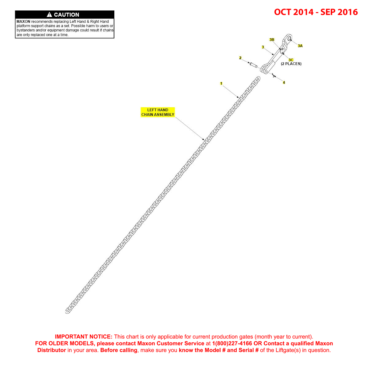 Maxon BMR-CS (Oct 2014 - Sep 2016) Left Hand Chain Assembly Diagram