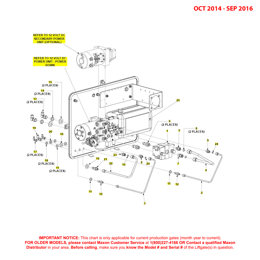 Maxon BMR-CS (Oct 2014 - Sep 2016) Power Down Pump Assembly Diagram