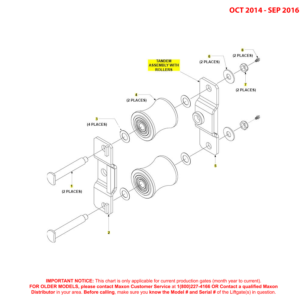 Maxon BMR-CS (Oct 2014 - Sep 2016) Tandem Assembly With Rollers Diagram