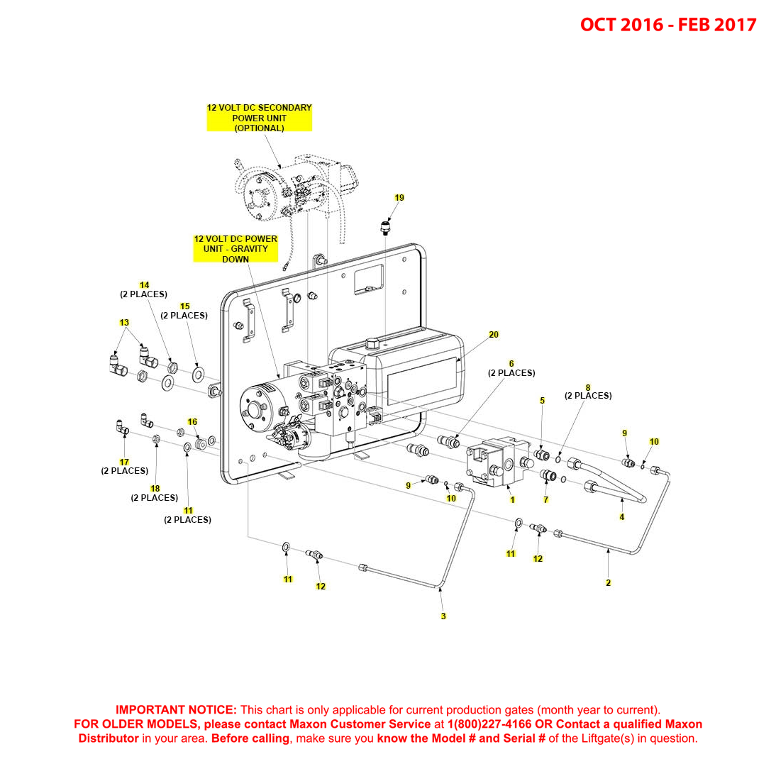 Maxon BMR-CS (Oct 2016 - Feb 2017) MTE Hydraulics Gravity Down Pump Assembly Diagram