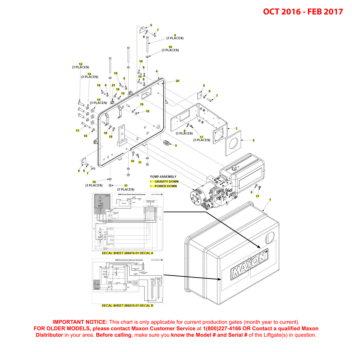 Maxon BMR-CS (Oct 2016 - Feb 2017) MTE Hydraulics Pump Cover And Mounting Plate Assembly Diagram