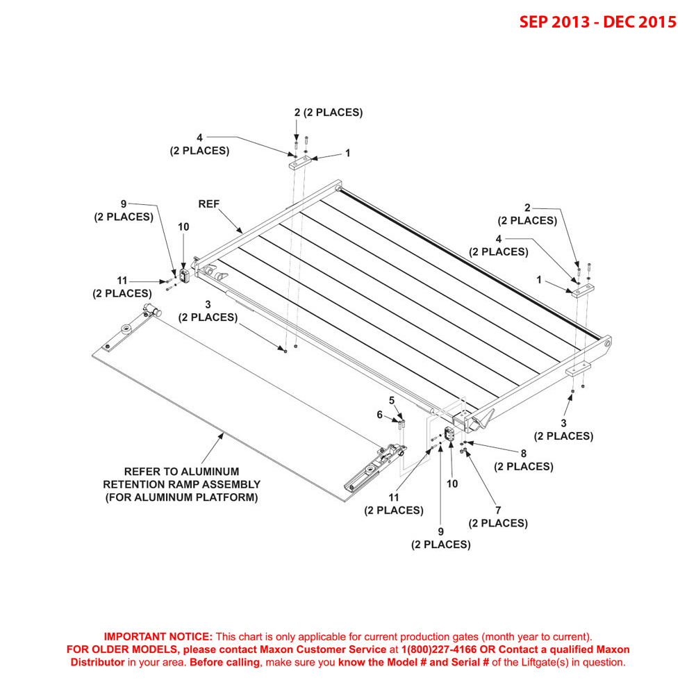 Maxon BMRSD (Sep 2013 - Dec 2015) Aluminum Flipover Assembly Diagram