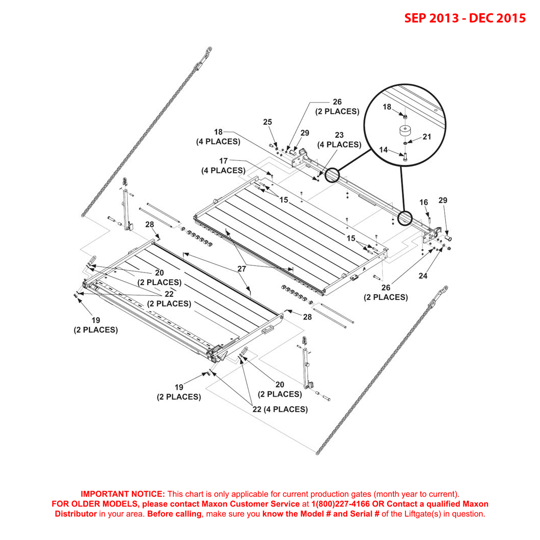 Maxon BMRSD (Sep 2013 - Dec 2015) Aluminum Platform Flipover And Chain Assembly - 1B