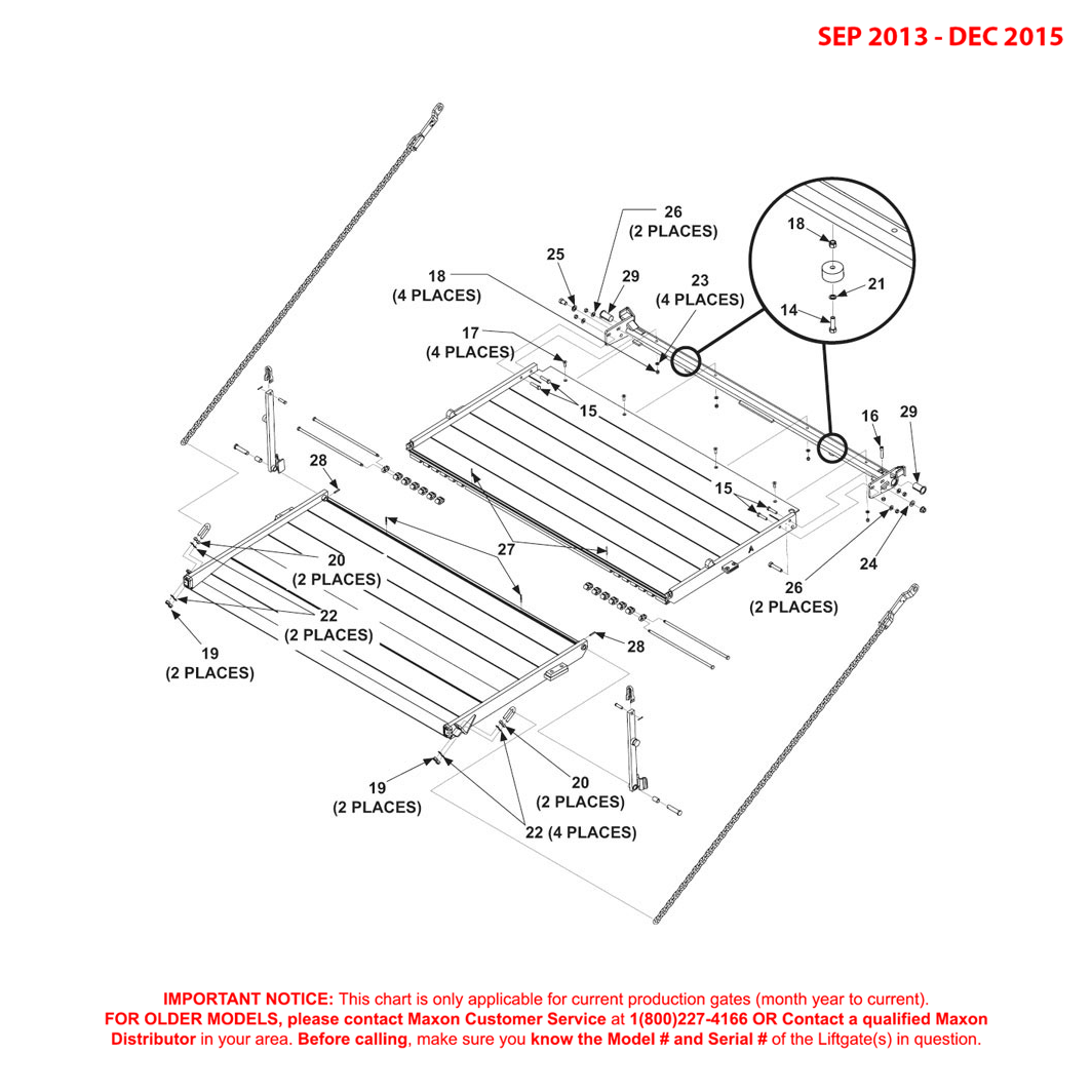 Maxon BMRSD (Sep 2013 - Dec 2015) Aluminum Platform Flipover And Chain Assembly - 2B
