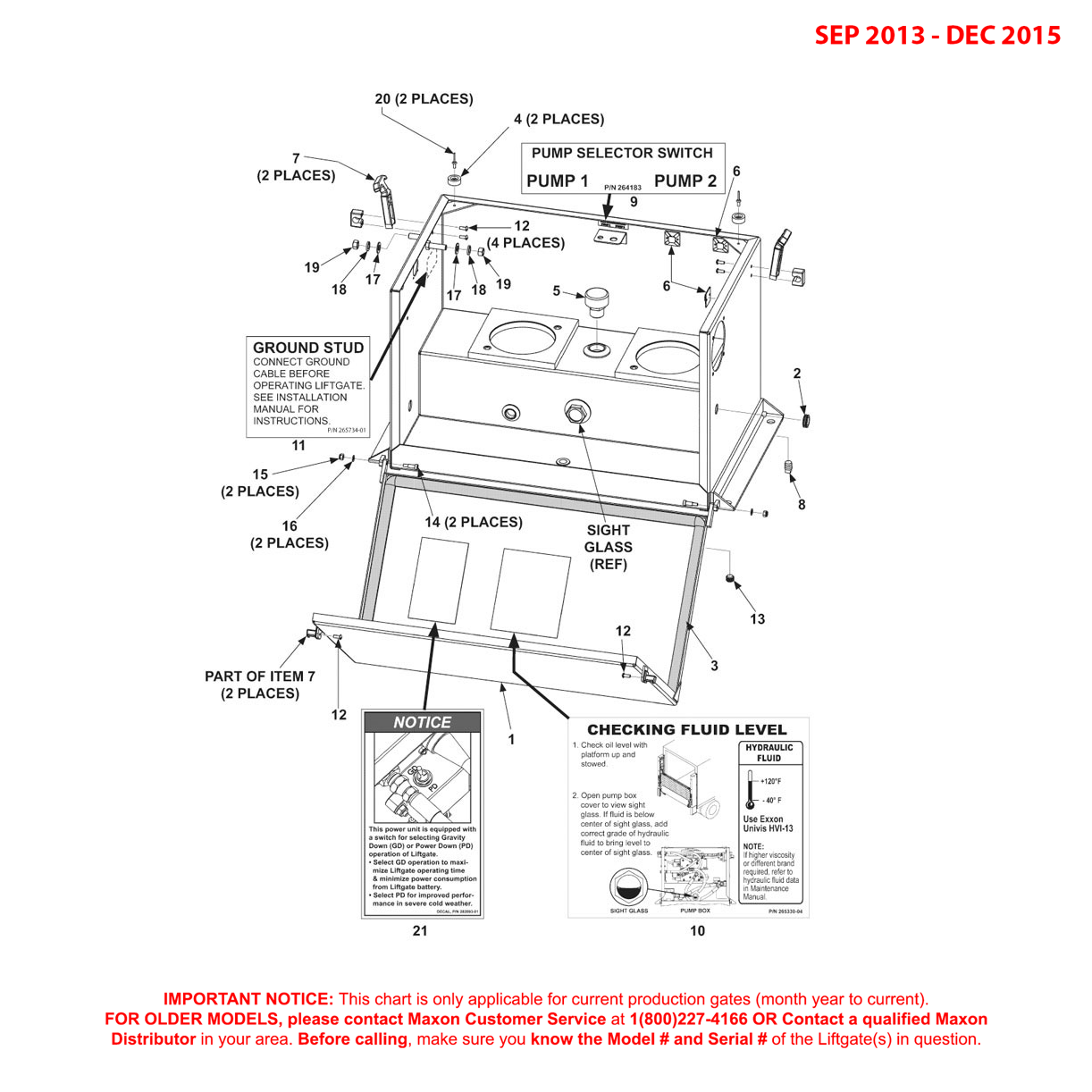 Maxon BMRSD (Sep 2013 - Dec 2015) Dual Pump Box Assembly Diagram