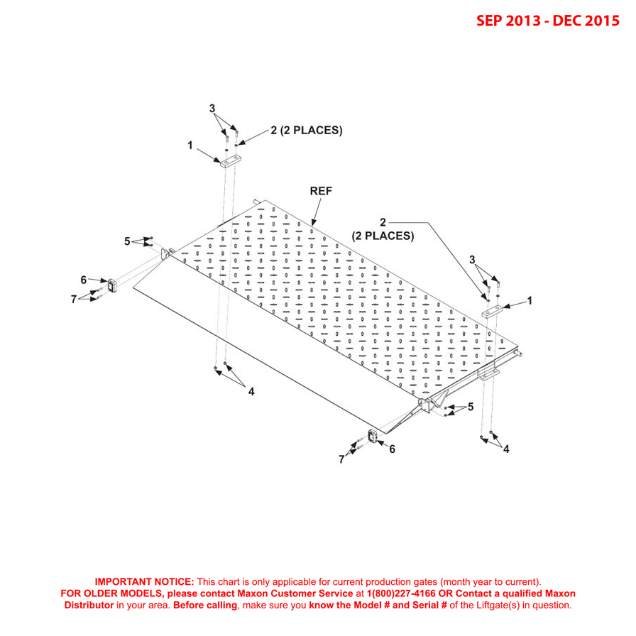 Maxon BMRSD (Sep 2013 - Dec 2015) Steel Flipover With Fixed Ramp Diagram
