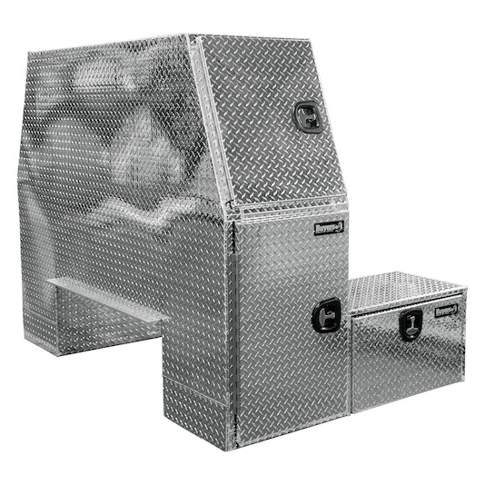 Buyers BP826254 - Diamond Tread Aluminum L-Pack Backpack Truck Box With Offset Floor (62 x 54 x 82 Inches)