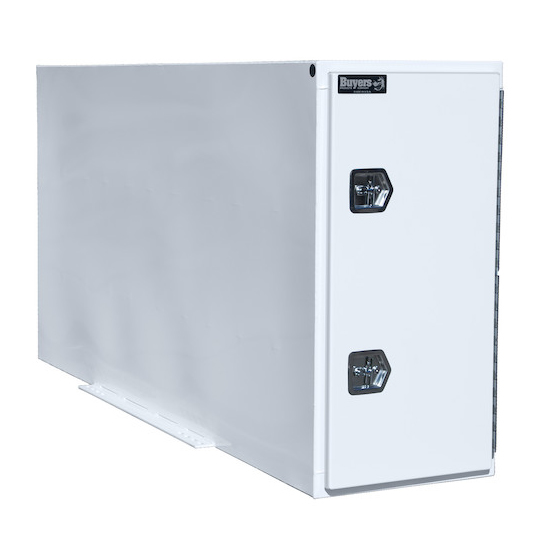 Buyers BP964824W - White Steel Straight Side Backpack Truck Box (48 In x 24 In x 96 In)