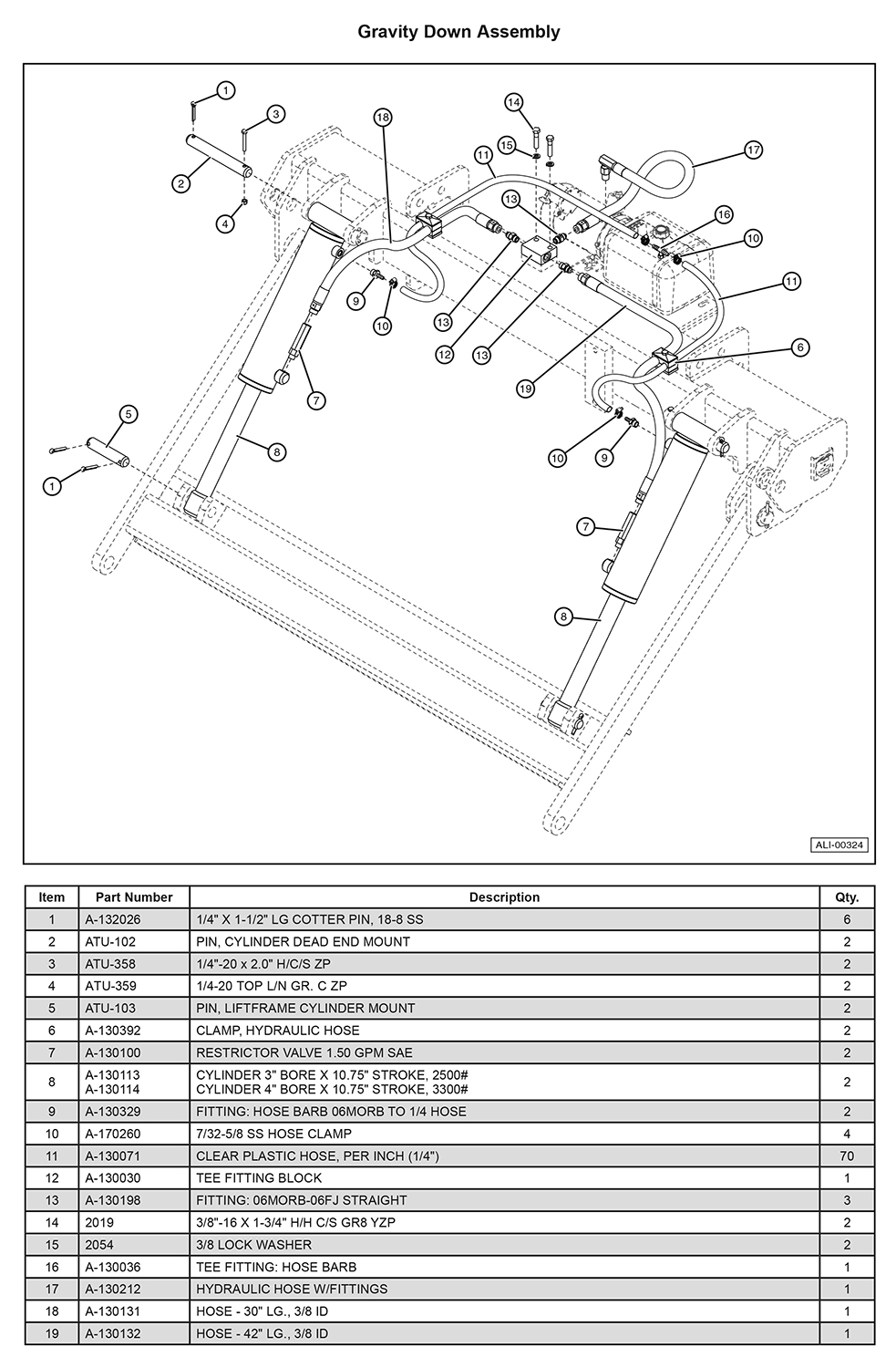 Anthony DCT Gravity Down Assembly Diagram