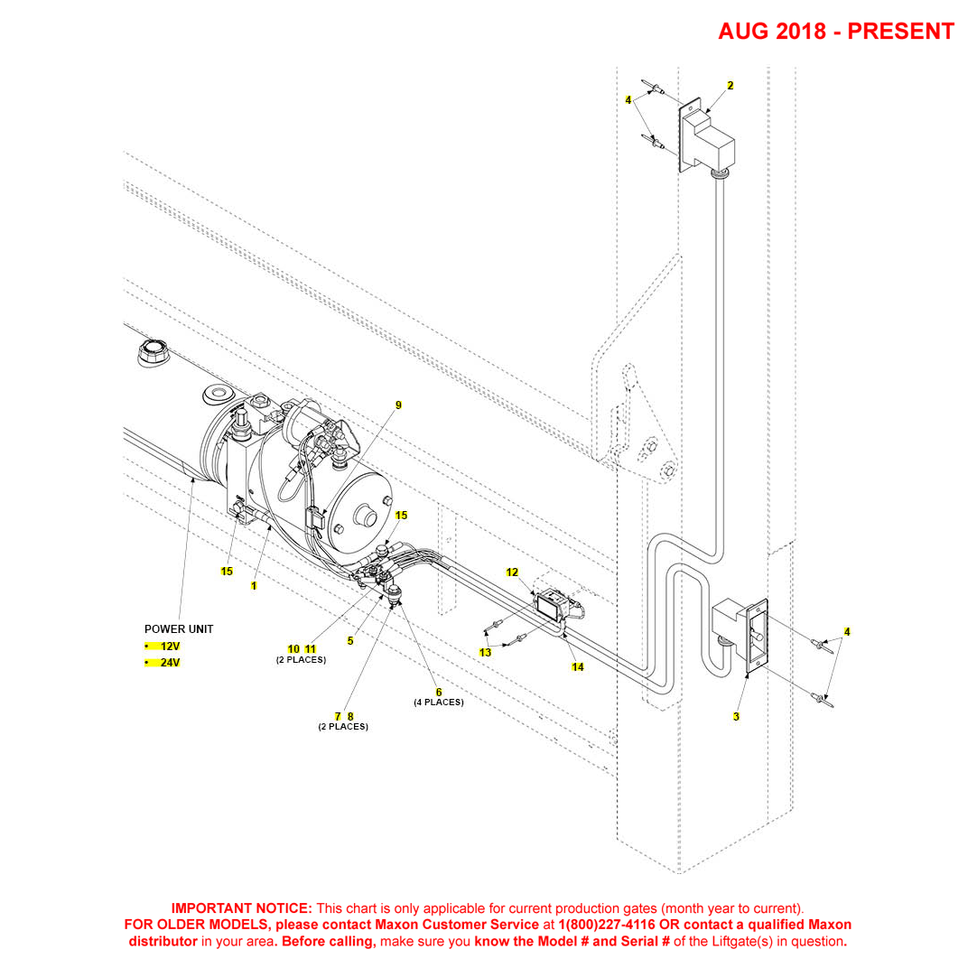 Maxon DMD (Aug 2018 - Present) Electrical Systems With Manual Closer Diagram