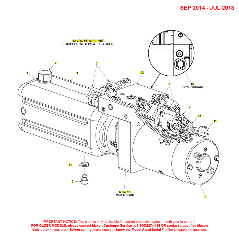 Maxon DMD (Nov 2012 - Jul 2018) 12VDC Power Unit Equipped With Power Closer Diagram