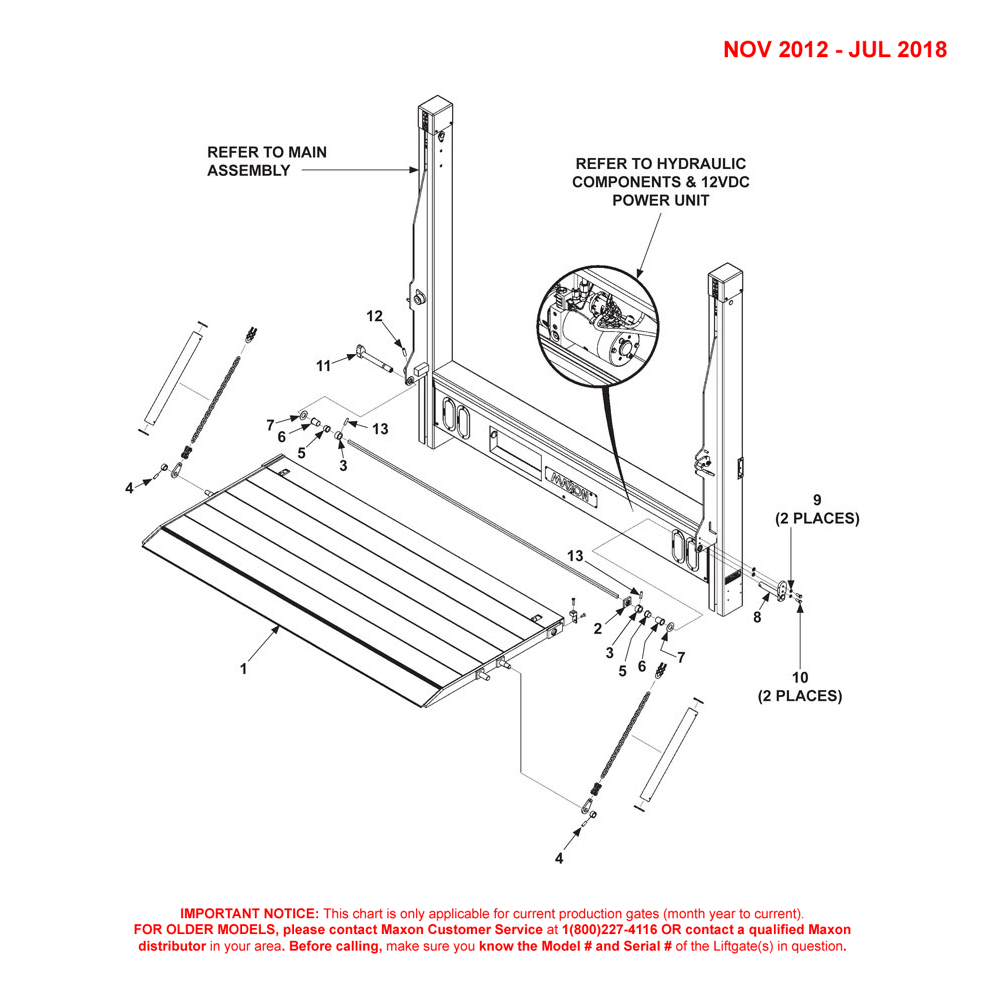 Maxon DMD (Nov 2012 - Jul 2018) Single Torsion Bar 1-Piece Platform Final Assembly Diagram (1 OF 2)