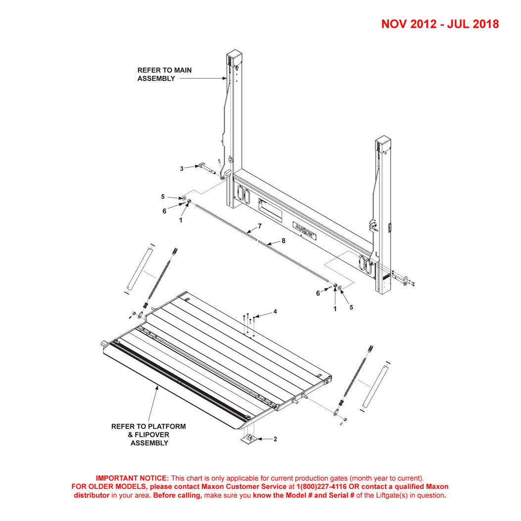 Maxon DMD (Nov 2012 - Jul 2018) 2-Piece Platform Final Assembly Diagram (1 OF 2)