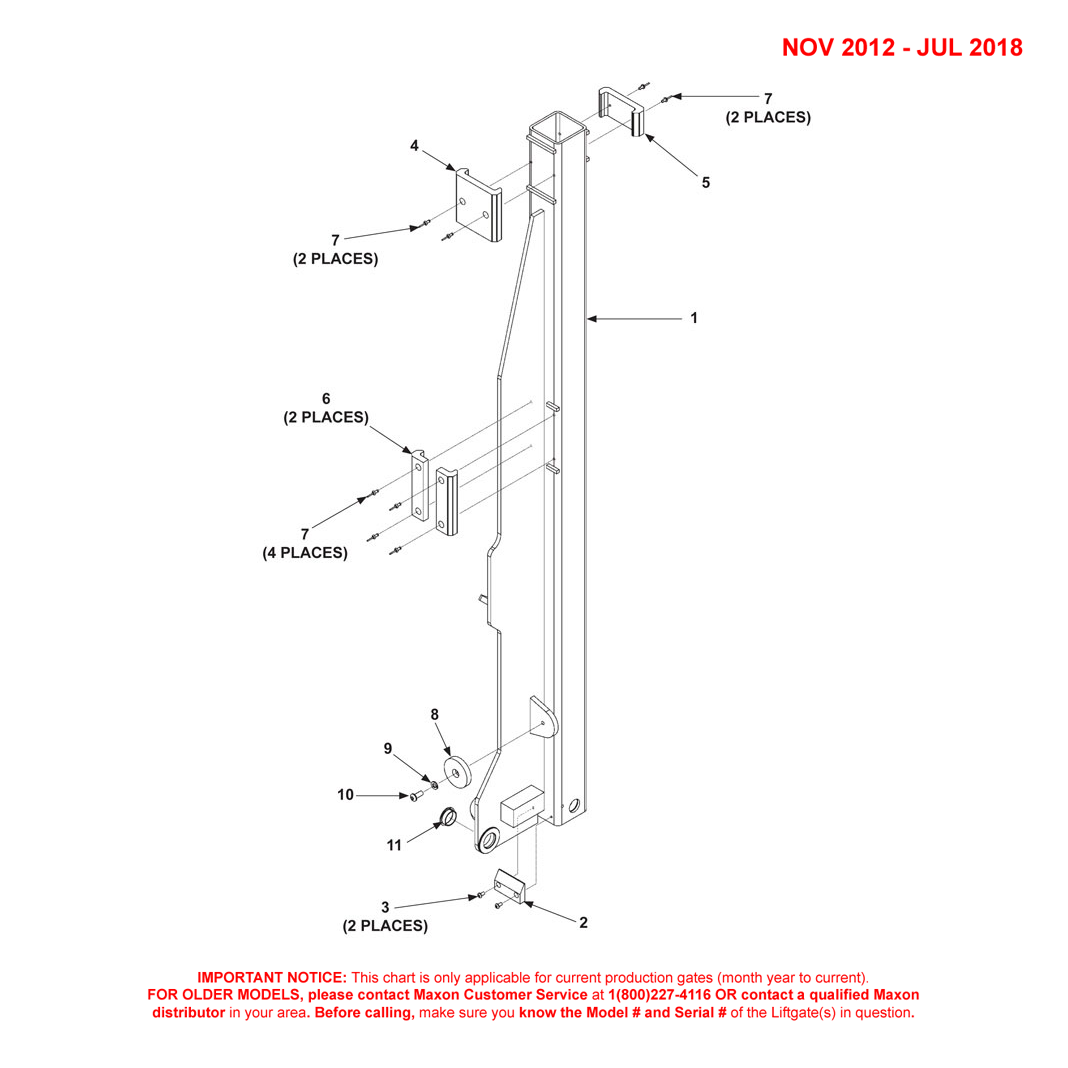 Maxon DMD (Nov 2012 - Jul 2018) LH Runner 2-Piece Platform Diagram