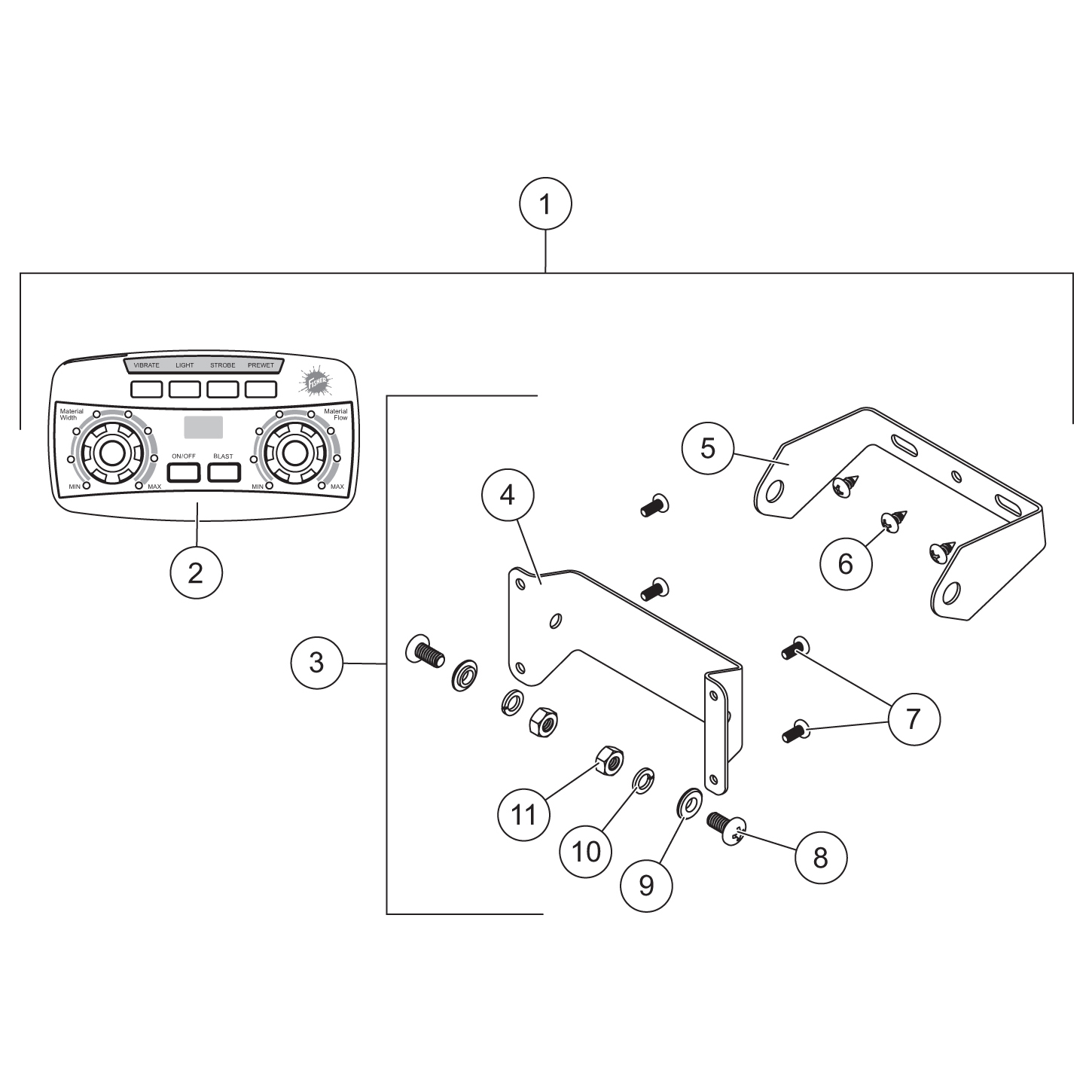 FISHER Electric Motor Steel-Caster (1.5 - 6.0 Cu Yd) Cab Control Diagram
