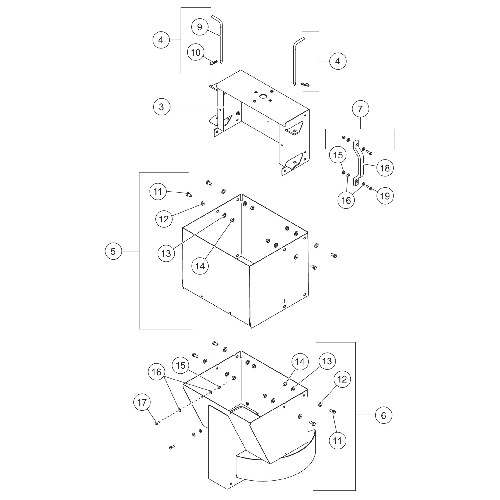 FISHER Gas Motor Steel-Caster (1.5 - 6.0 Cu Yd) Engine Cover Assembly Diagram