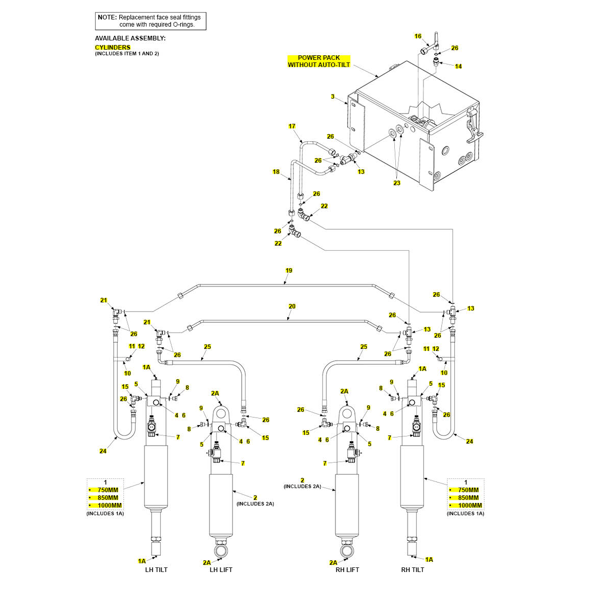 Maxon GPC (Dec 2018 - Present) Hydraulic Systems Without Auto-Tilt Diagram