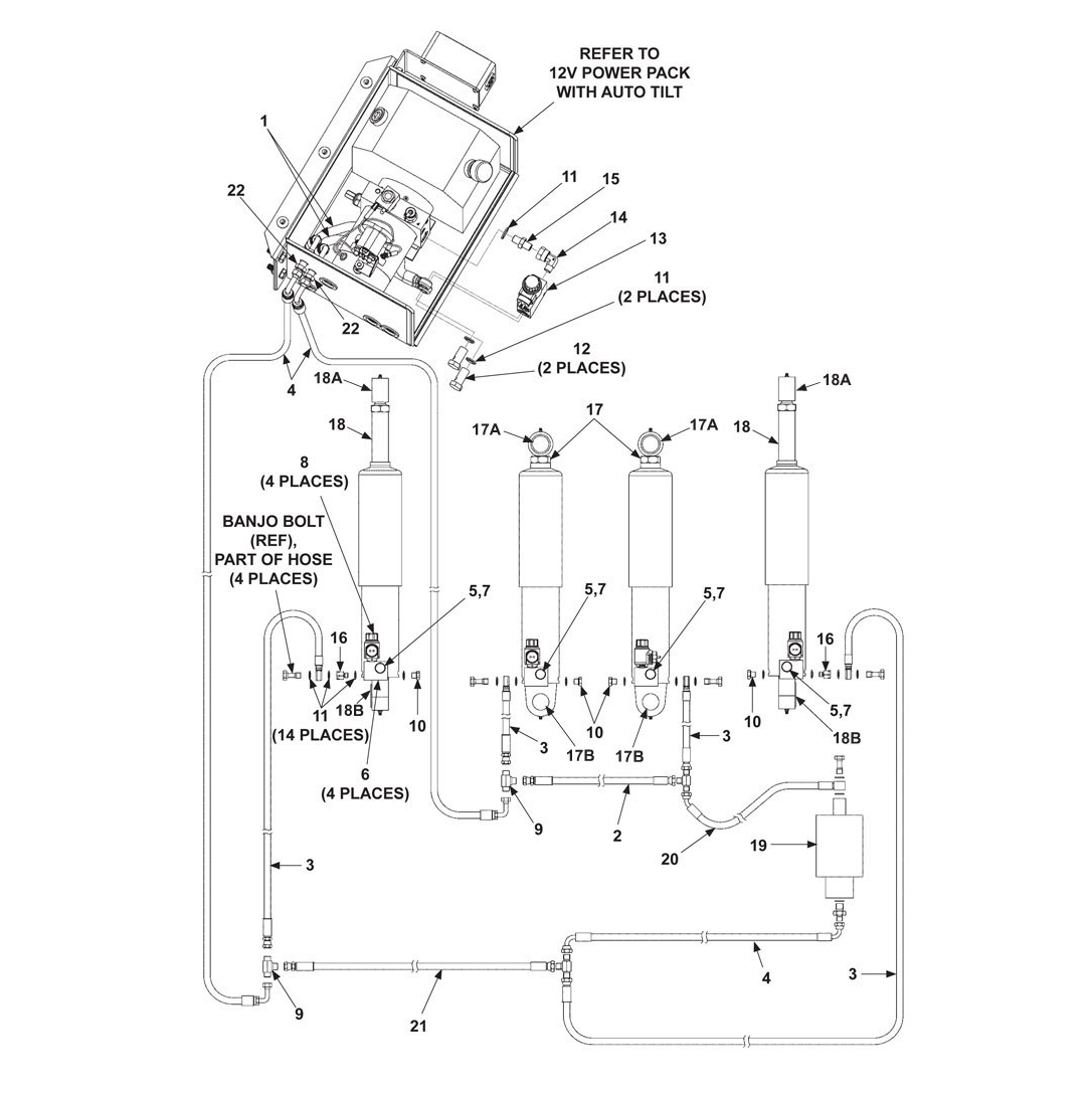 Maxon GPC (Oct 2012 - Nov 2018) Hydraulic Components With Auto-Tilt Diagram