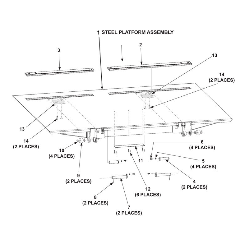 Maxon GPC (Oct 2012 - Nov 2018) Steel Platform Assembly Diagram