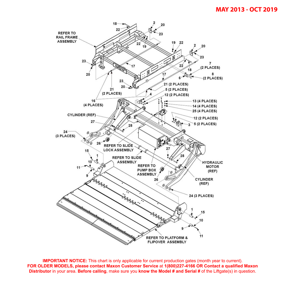 Maxon GPSLR (May 2013 - Oct 2019) Main Assembly With Smart Stow Diagram