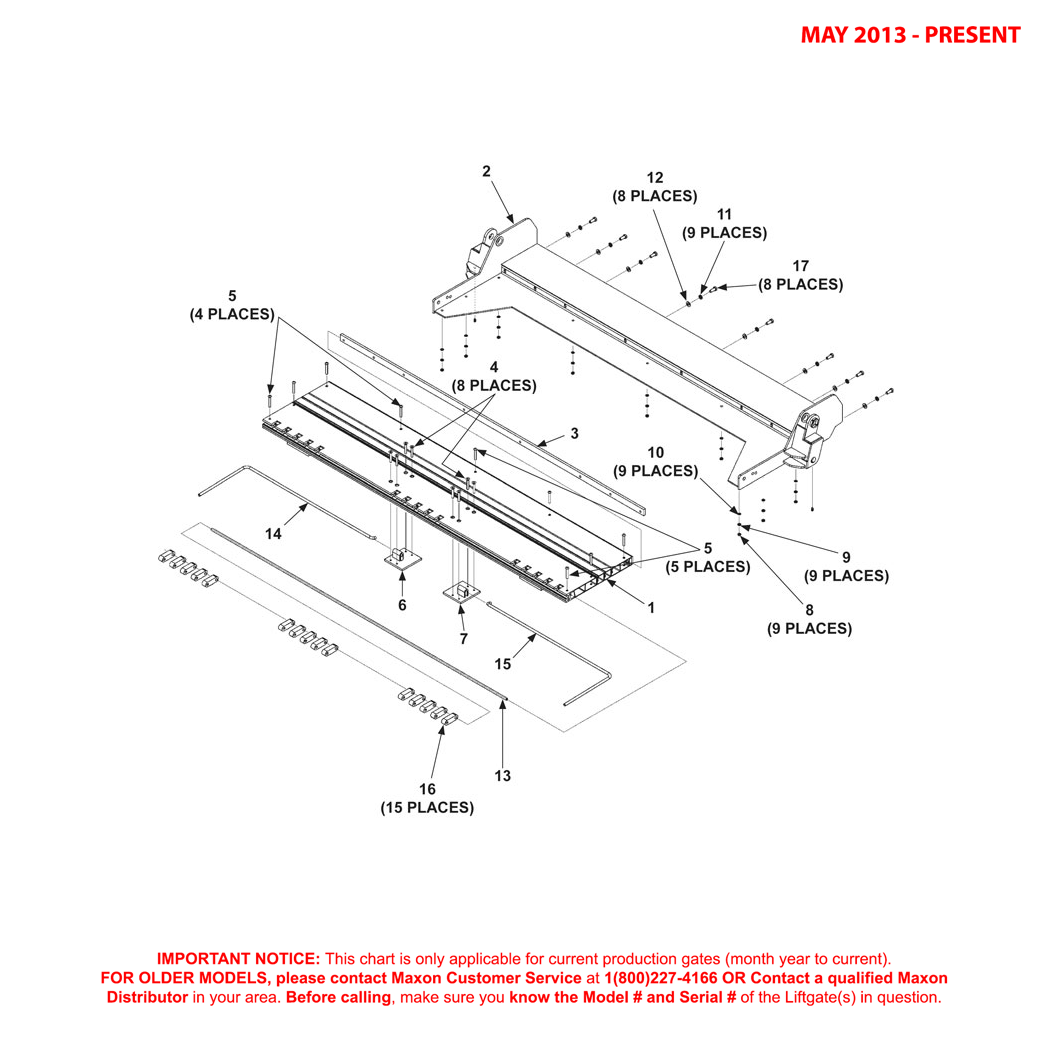 Maxon GPSLR (May 2013 - Present) Aluminum Platform Assembly With Dual Torsion Bars Diagram