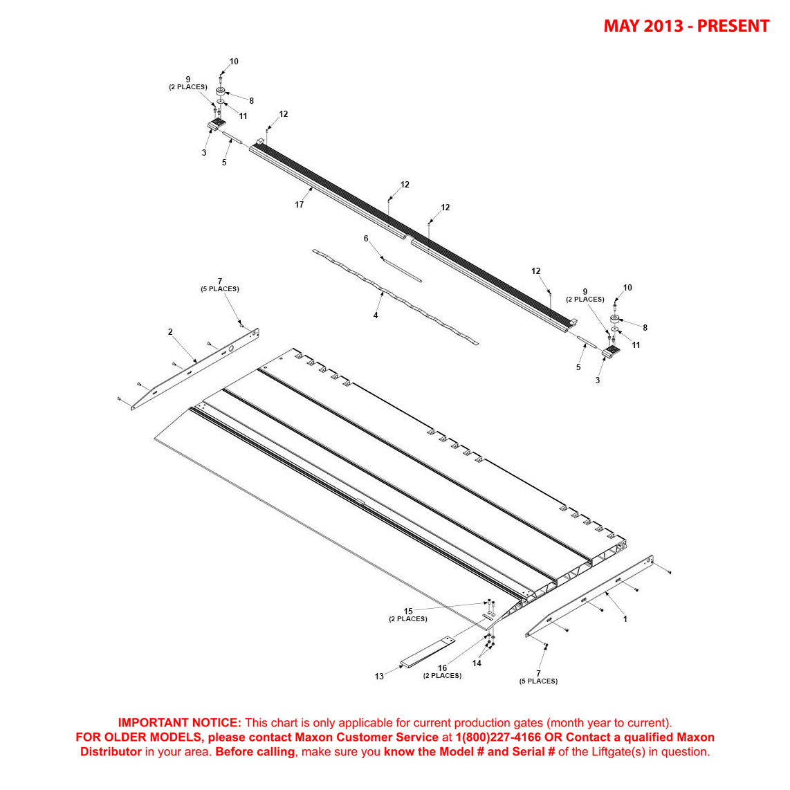 Maxon GPSLR (May 2013 - Present) Flipover With Single Cart Stop Diagram