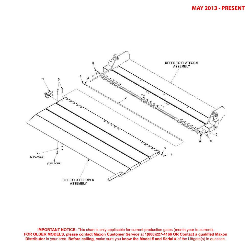 Maxon GPSLR (May 2013 - Present) Platform And Flipover Assembly With Fixed Ramp Diagram