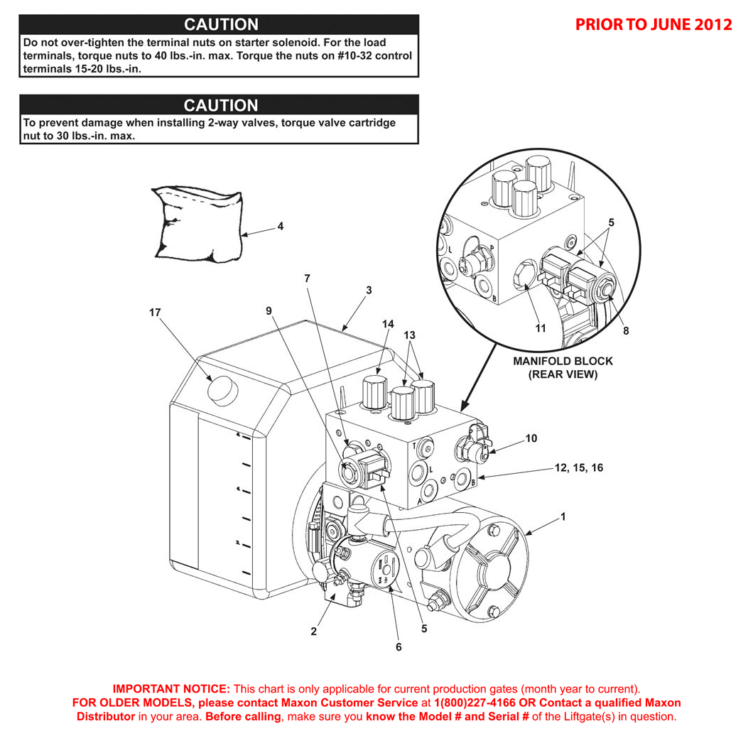 Maxon GPSLR (Prior to June 2012) 12VDC Haldex Power Unit Pump Only Diagram