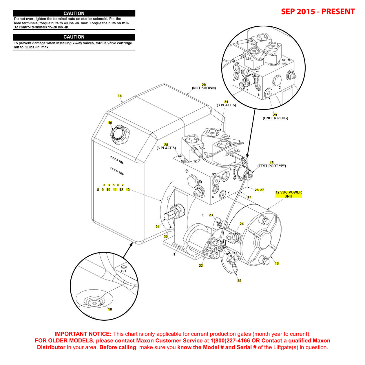 Maxon GPSLR (Sep 2015 - Present) 12VDC Bucher Power Unit Pump Only