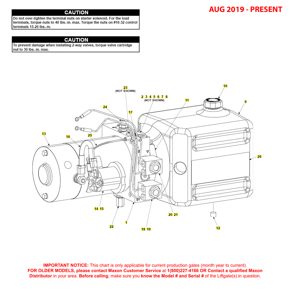 Maxon GPT (Aug 2019 - Present) Power Unit For Single Pump Diagram