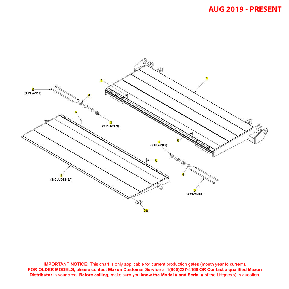Maxon GPT (Aug 2019 - Present) Platform Flipover Assembly Diagram