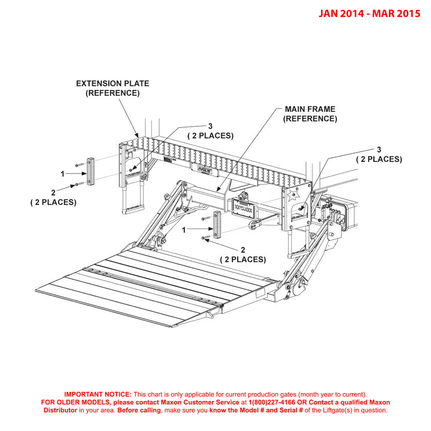 Maxon GPT (Jan 2014 - Mar 2015) 11-Inch Flex Steps Rubber Bumpers Diagram