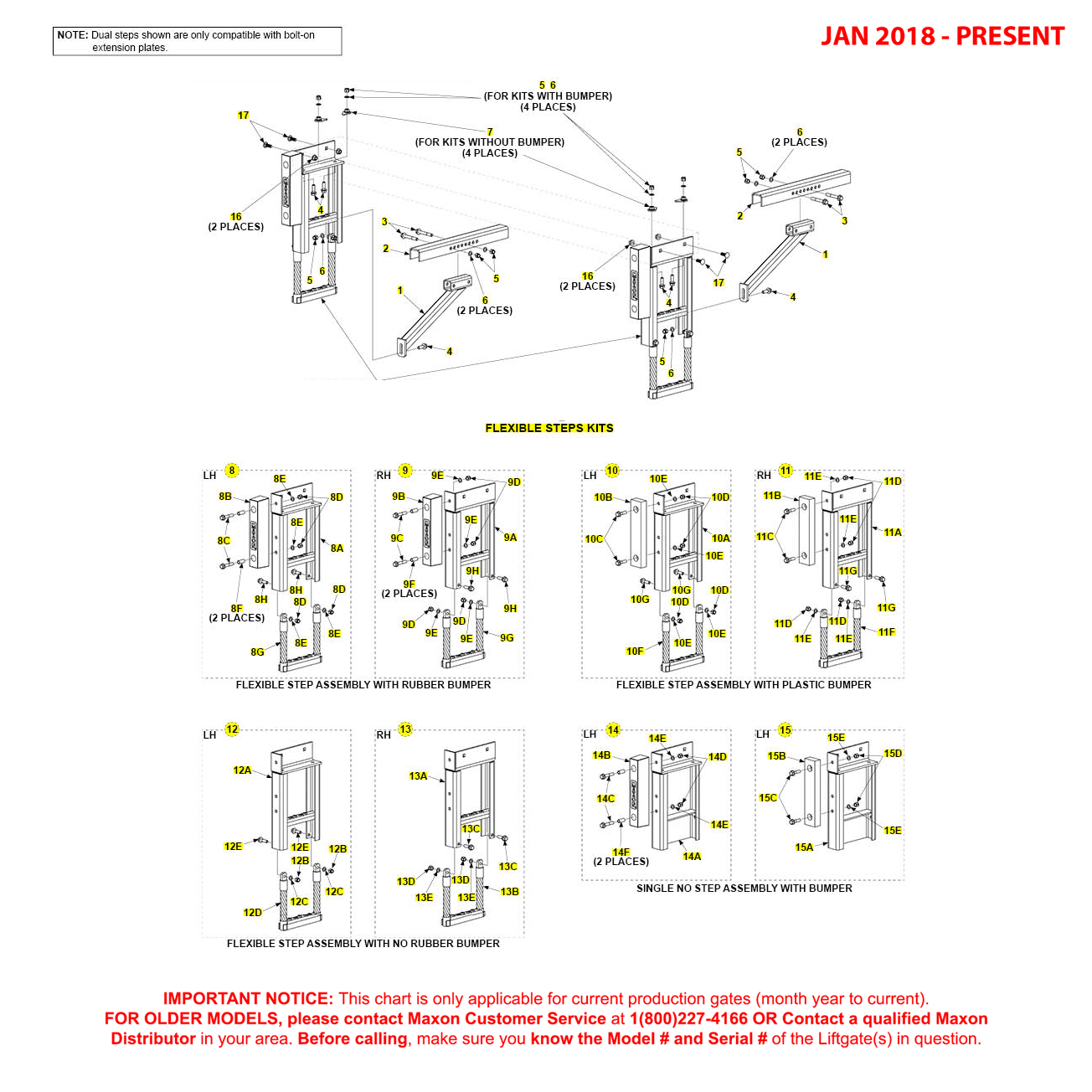 Maxon GPT (Jan 2018 - Present) Flexible Step Kits Diagram Diagram