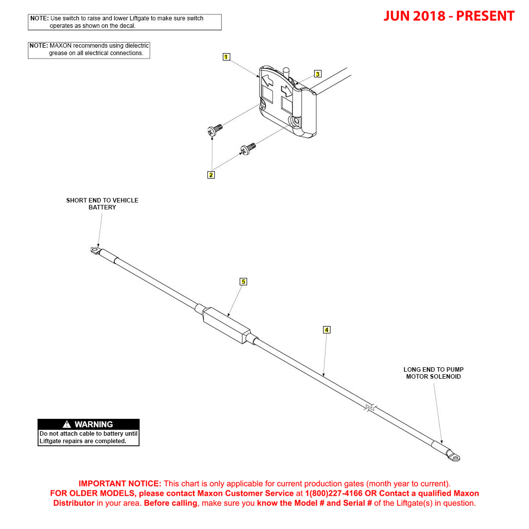 Maxon GPT (Jun 2018 - Present) Control Switch And Power Cable Diagram