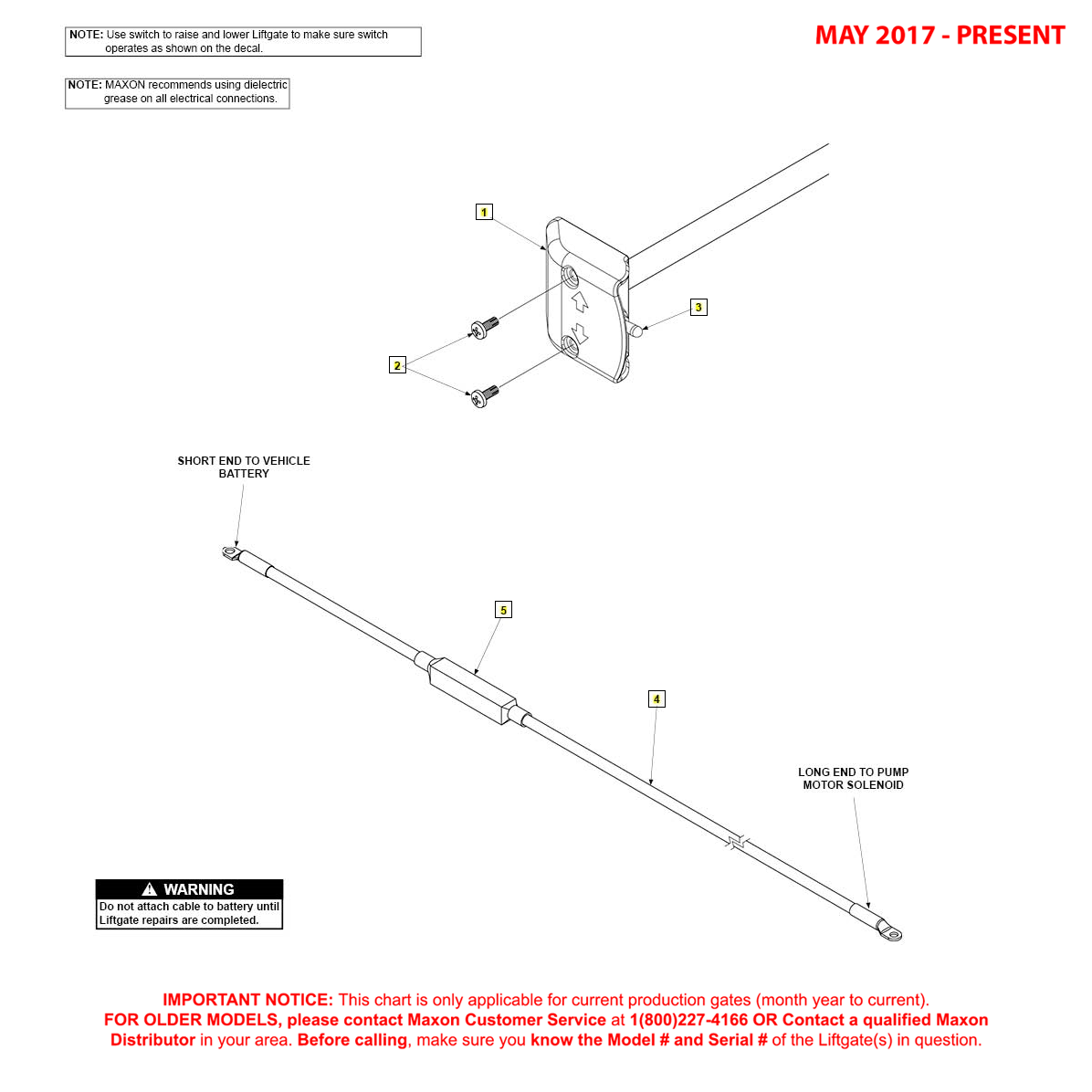 Maxon GPT (May 2017 - Present) Control Switch And Power Cable Diagram