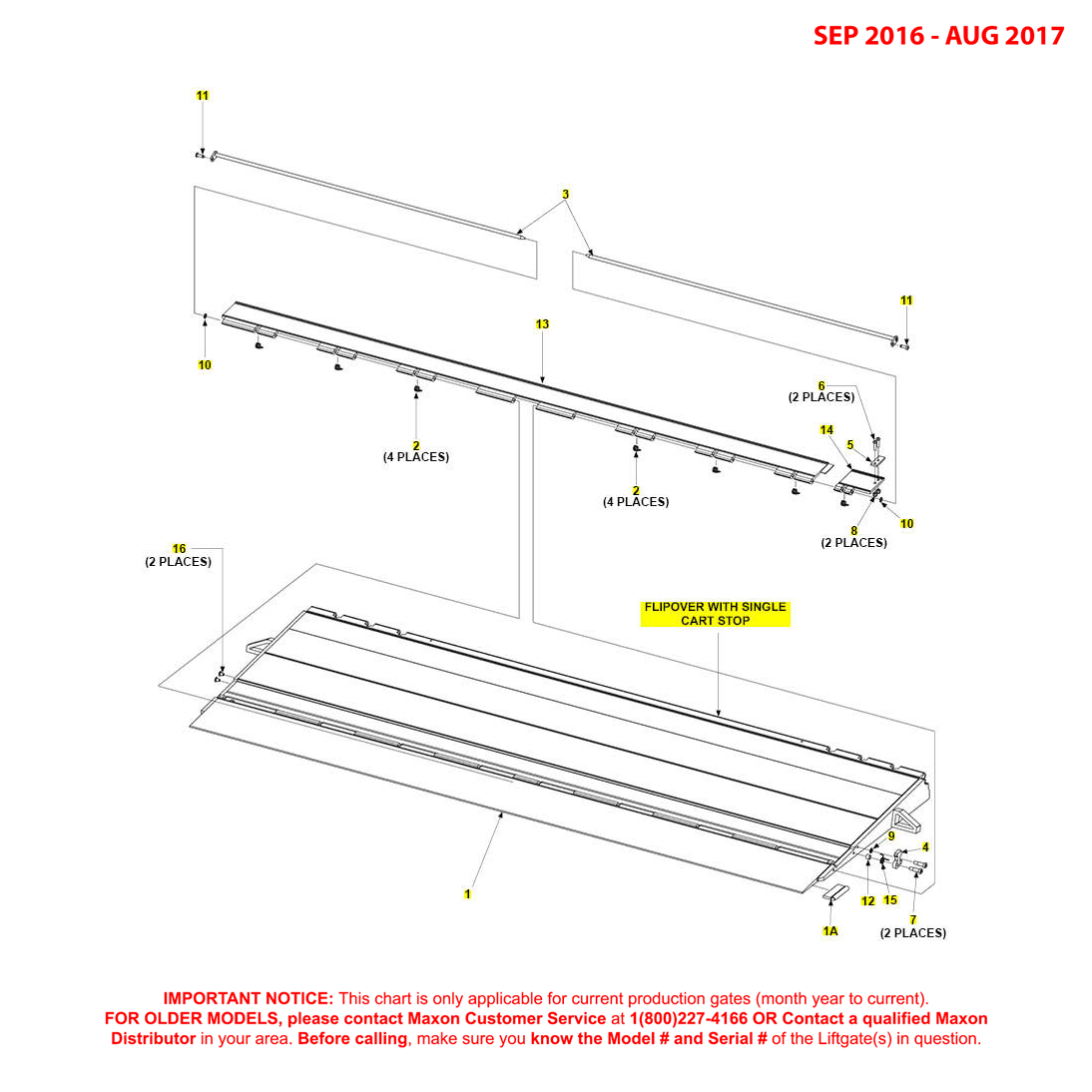 Maxon GPT (Sep 2016 - Aug 2017) Flipover With Single Cart Stop Diagram