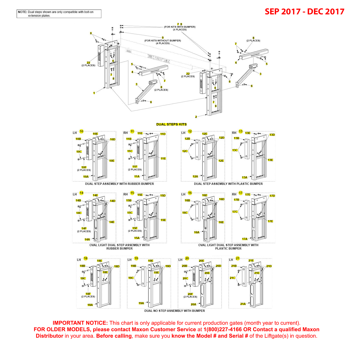 Maxon GPT (Sep 2017 - Dec 2017) Dual Step Kits Diagram