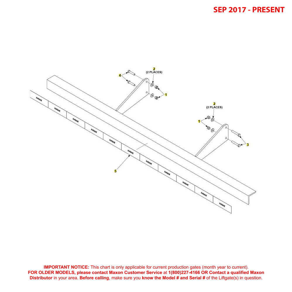 Maxon GPTWR-25/3/4/5 (Sep 2017 - Present) ICC Bumper Diagram