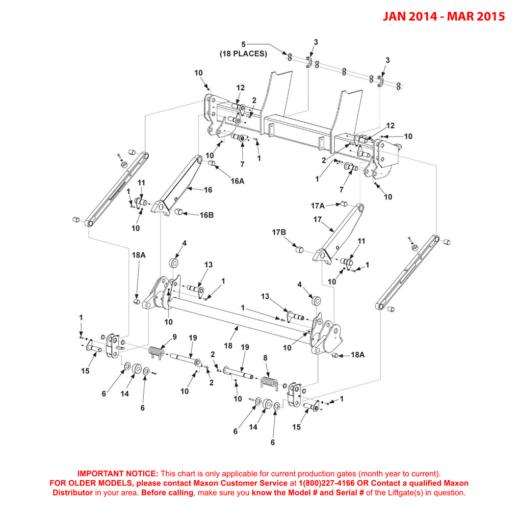 Maxon GPT-4/5 And GPTWR-4/5 (Jan 2014 - Mar 2015) Main Assembly Diagram (1 OF 2)