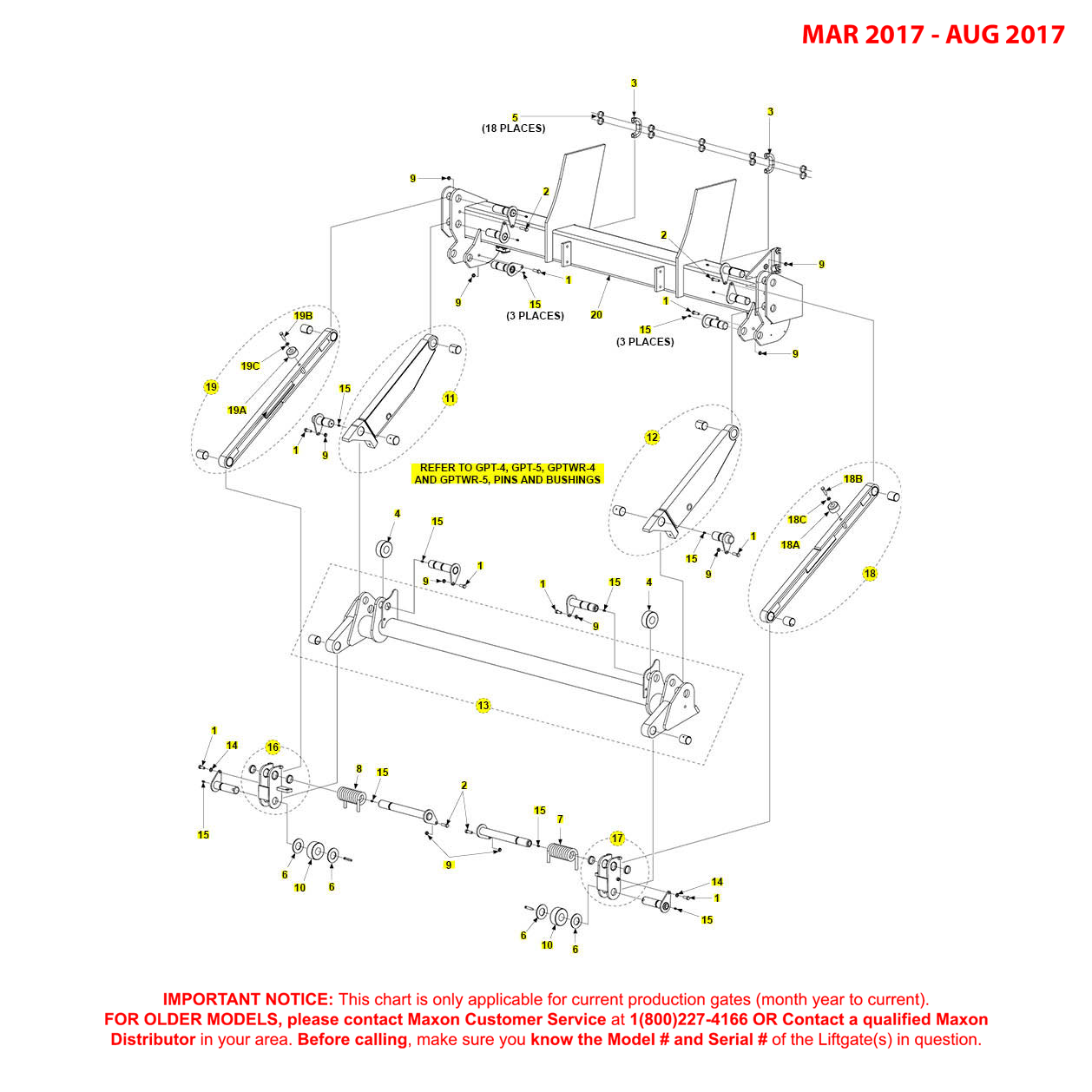 Maxon GPT-4/5 And GPTWR-4/5 (Mar 2017 - Aug 2017) Main Assembly Diagram