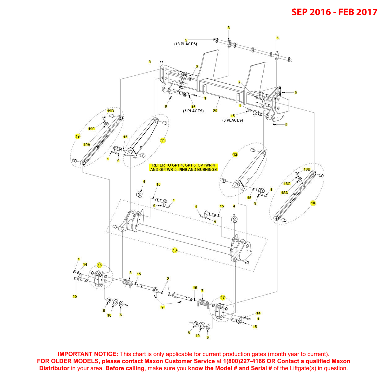 Maxon GPT-4/5 And GPTWR-4/5 (Sep 2016 - Feb 2017) Main Assembly Diagram