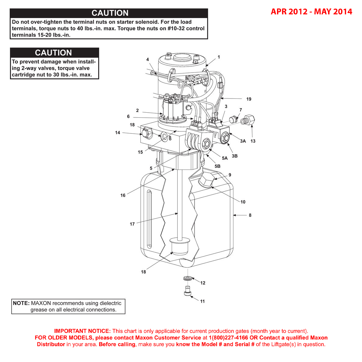 Maxon GPTLR (Apr 2012 - May 2014) Power Down 12VDC Power Unit Diagram